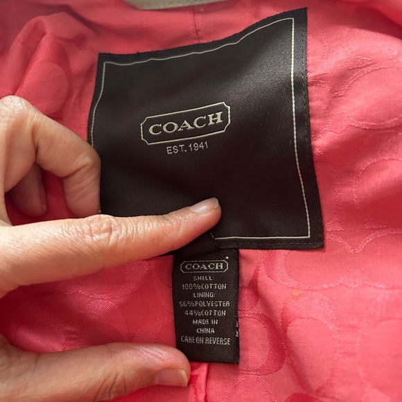 Authentic Coach 100 percent cotton beige trench coat - Picture 4 of 11